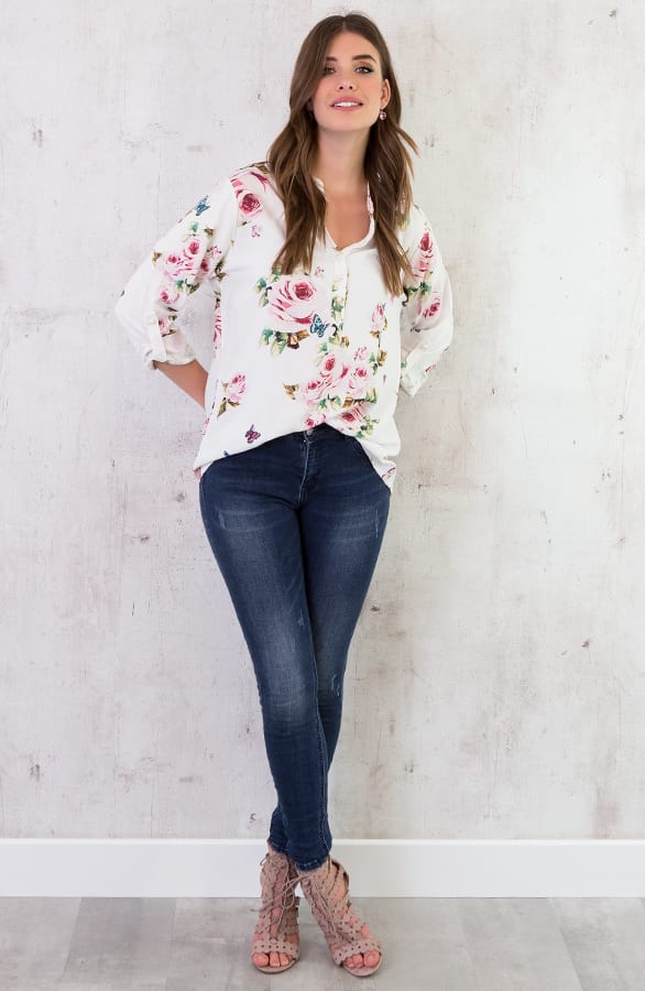 Bloemen Parel Blouse Creme – shoparchief, foto 3
