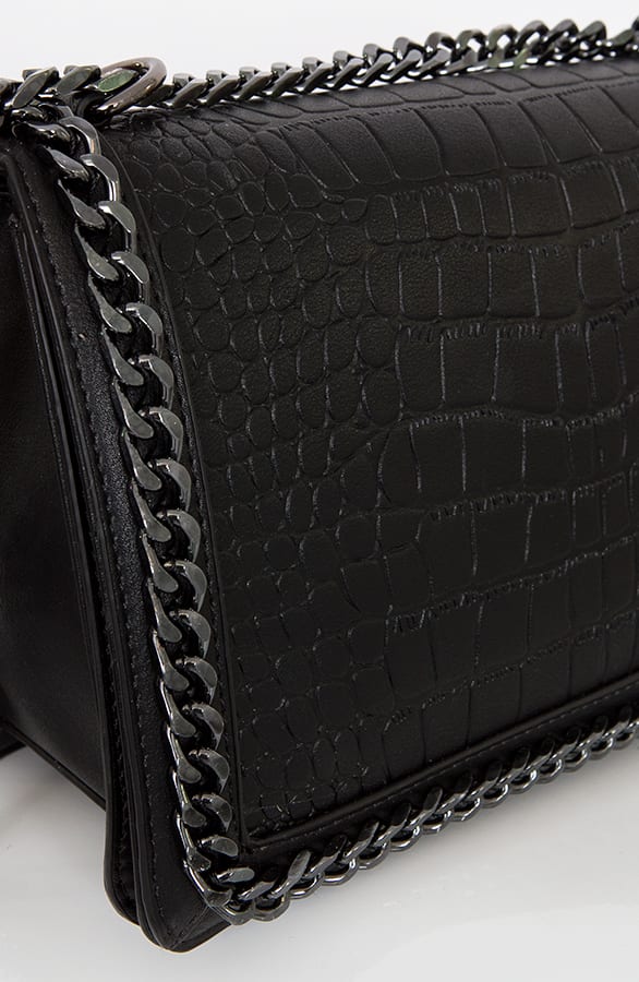 Slangenprint Chain Tas Zwart – shoparchief, foto 3