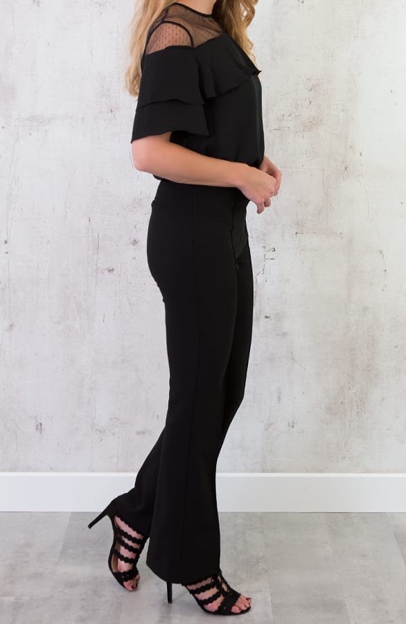 Flared Waisted Broek Zwart – shoparchief, foto 4