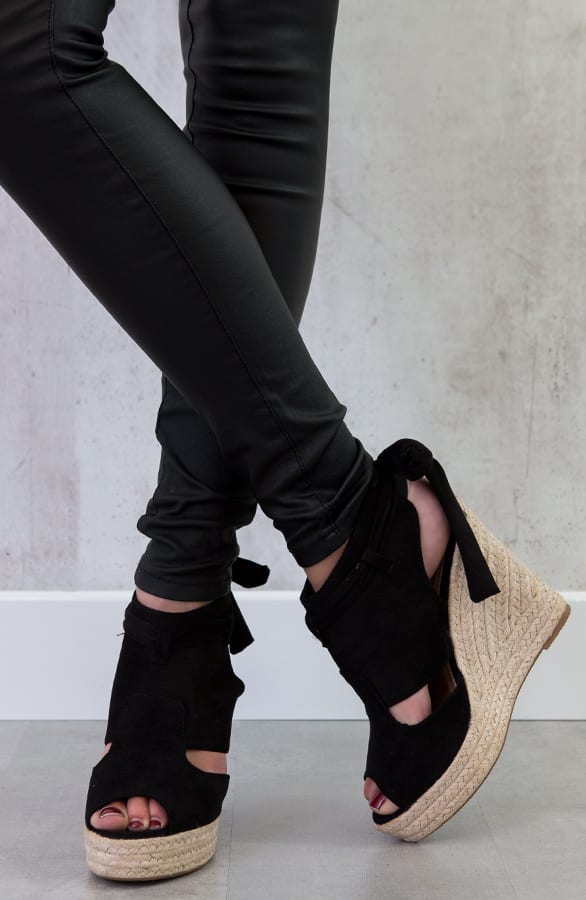 Suede Wedges Zwart – shoparchief, foto 3