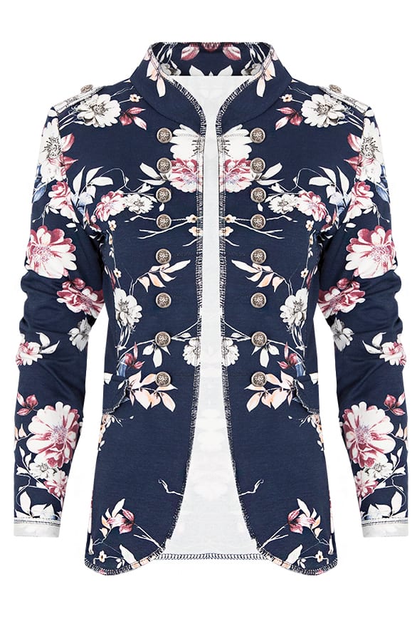 Bloemen Jasje Button Marine – shoparchief, foto 1