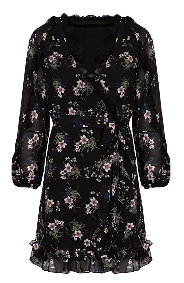 Bloemen Jurk Zwart – shoparchief, foto 1