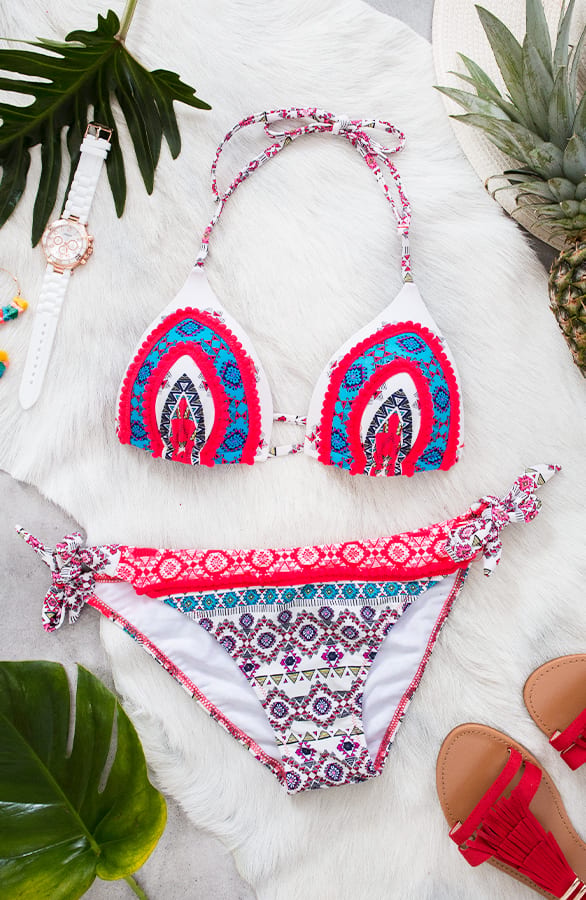 Boho Isla Bikini Neon Koraal – shoparchief, foto 1