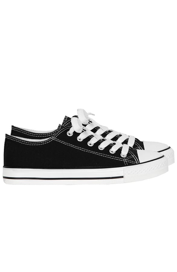 Canvas Sneakers Zwart – shoparchief, foto 1