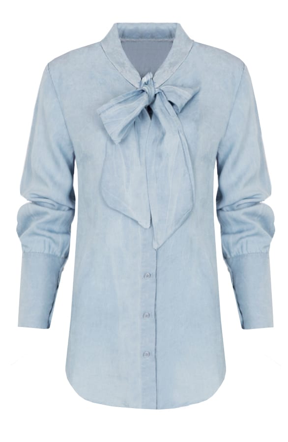 Denim Strik Blouse Licht – shoparchief, foto 1