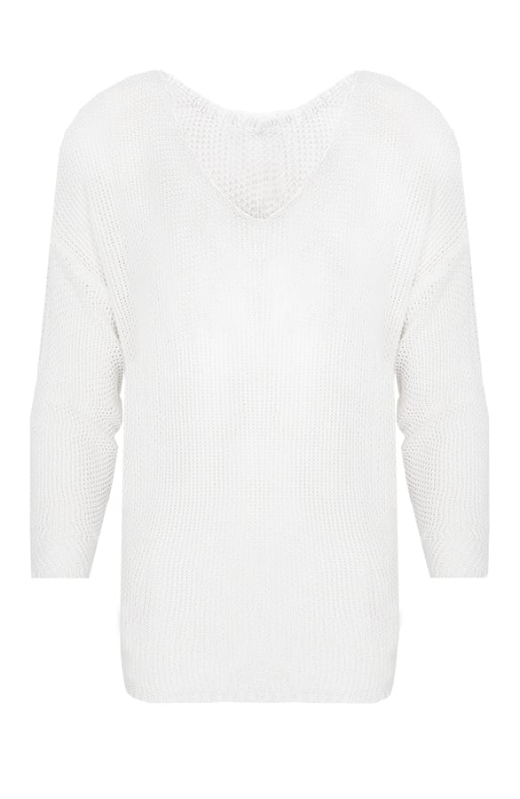 Dun Gebreide Trui Creme – shoparchief, foto 1