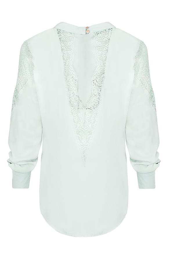 Kanten Rug Blouse Mint – shoparchief, foto 1