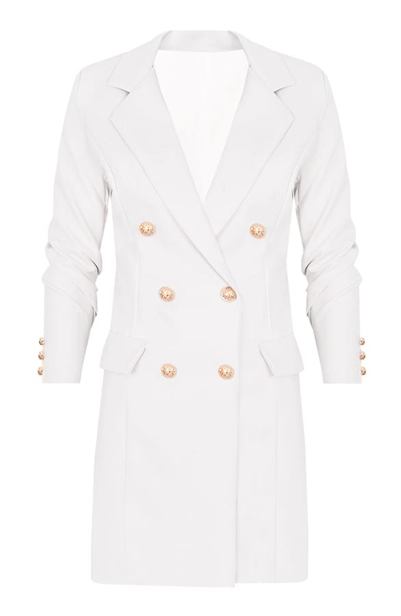 Lange Blazer Button Wit – shoparchief, foto 1