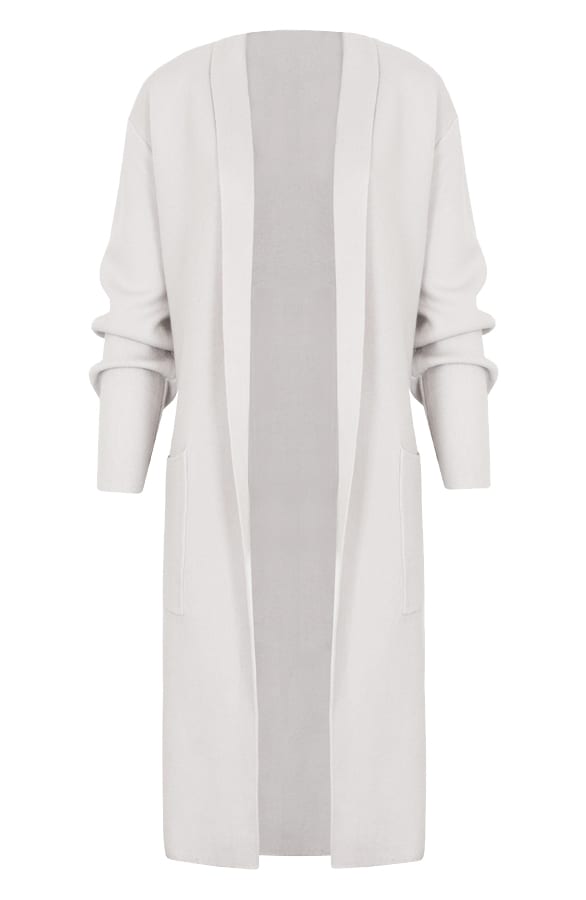 Maxi Vest Gebreid Ivoor – shoparchief, foto 1