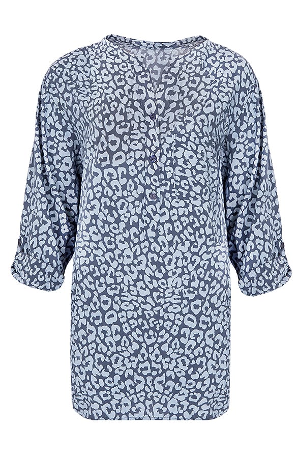 Panter Blouse Oversized Blauw – shoparchief, foto 1