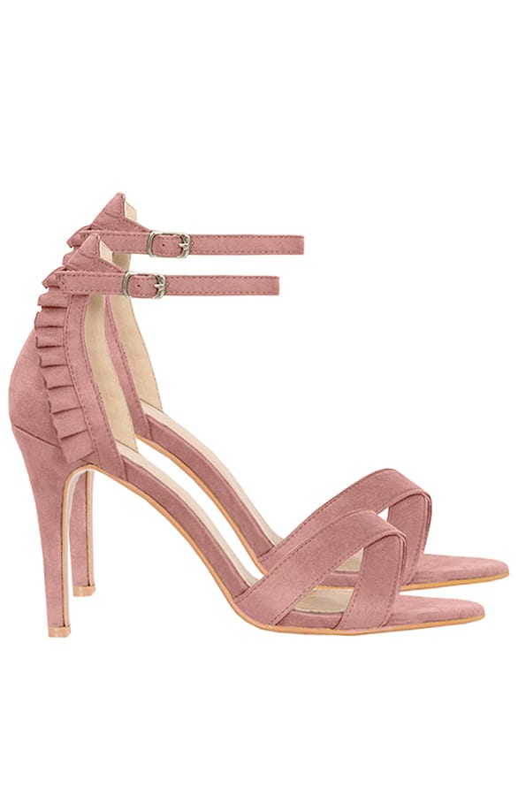 Suede Hakken Ruches Roze – shoparchief, foto 1