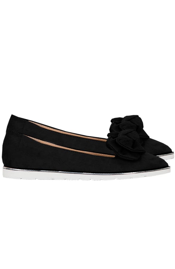 Suede Instappers Strik Zwart – shoparchief, foto 1
