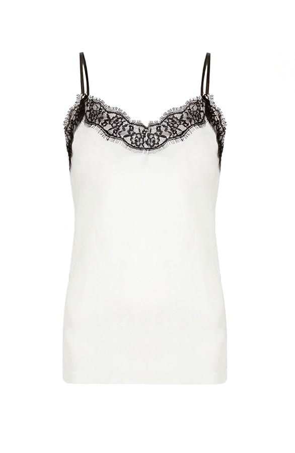 Zijde Top Met Kant Creme – shoparchief, foto 1