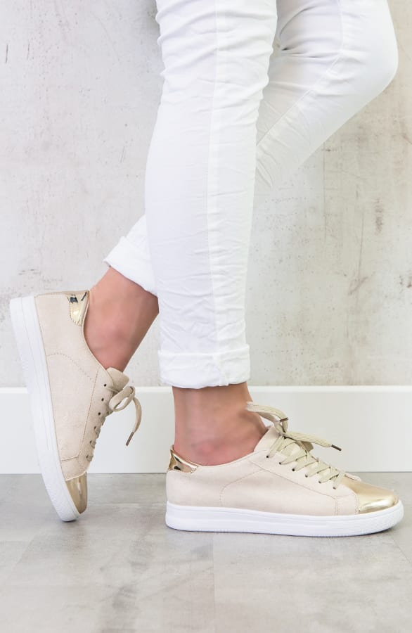 Glitter Sneakers Metallic Beige – shoparchief, foto 2