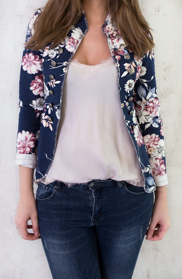 Bloemen Jasje Button Marine – shoparchief, foto 2