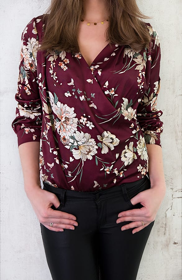 Body Met Bloemen Bordeaux – shoparchief, foto 2