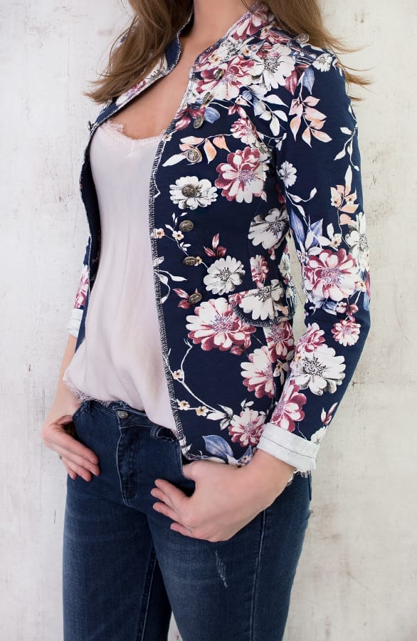 Bloemen Jasje Button Marine – shoparchief, foto 3