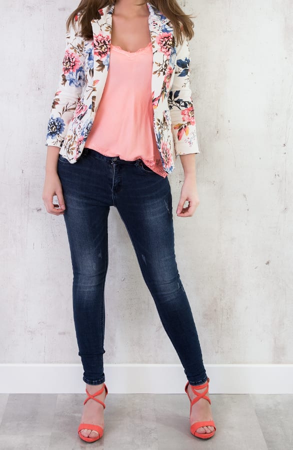 Romance Lace Top Neon Koraal – shoparchief, foto 3