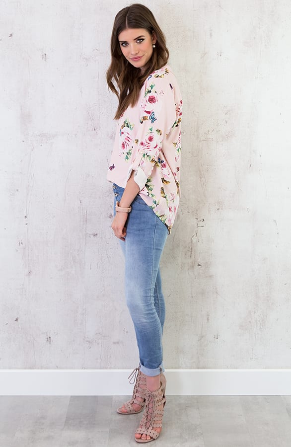 Bloemen Parel Blouse Roze – shoparchief, foto 4