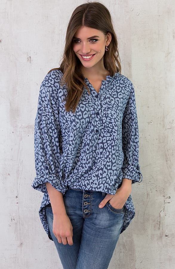 Panter Blouse Oversized Blauw – shoparchief, foto 6