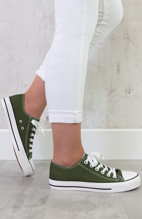 Canvas Sneakers Legergroen – shoparchief, foto 3