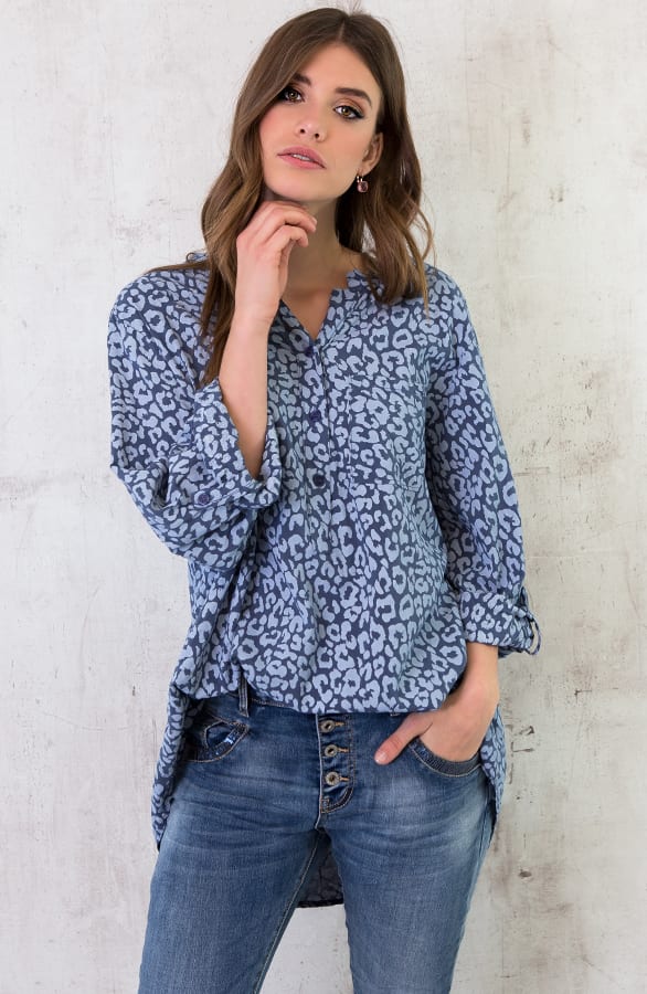 Panter Blouse Oversized Blauw – shoparchief, foto 2