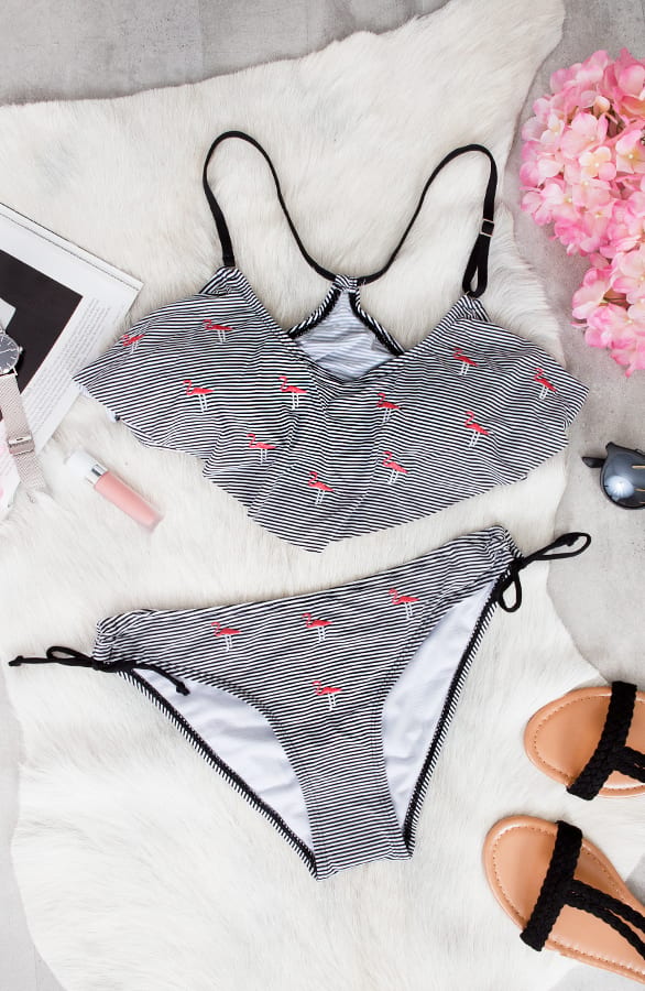 Flamingo Bandeau Bikini Zwart – shoparchief, foto 1