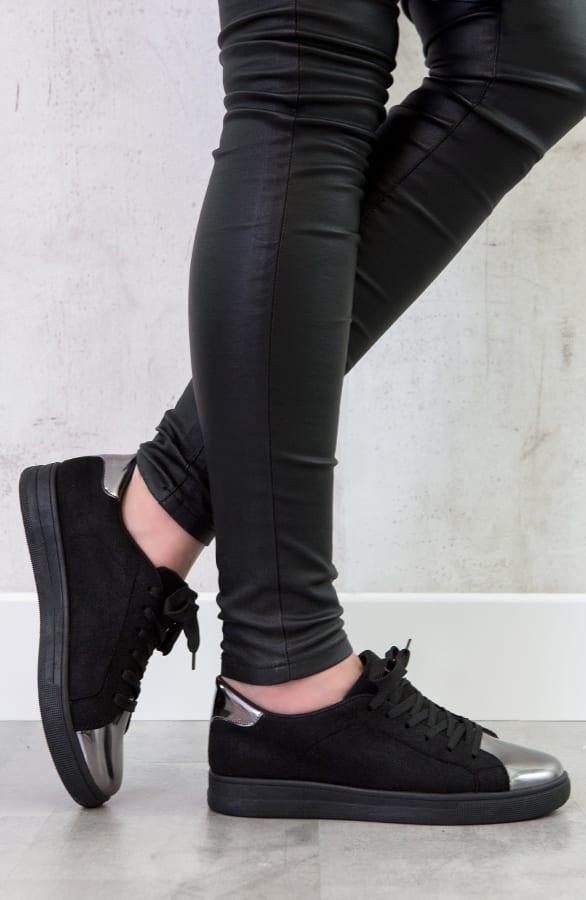 Glitter Sneakers Metallic Zwart – shoparchief, foto 2
