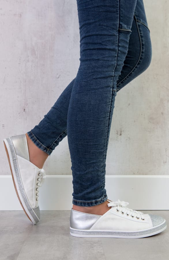 Glitter Sneakers Zilver – shoparchief, foto 3