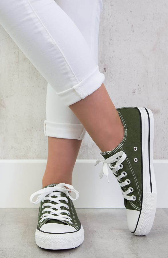 Canvas Sneakers Legergroen – shoparchief, foto 2
