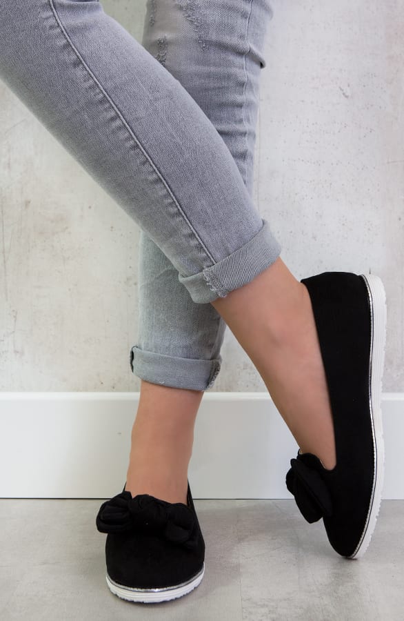 Suede Instappers Strik Zwart – shoparchief, foto 3