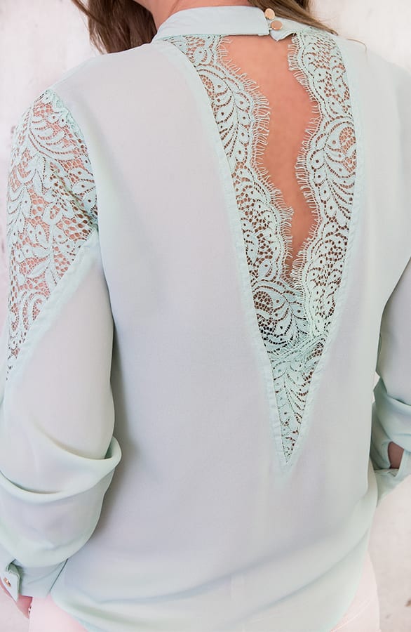 Kanten Rug Blouse Mint – shoparchief, foto 2