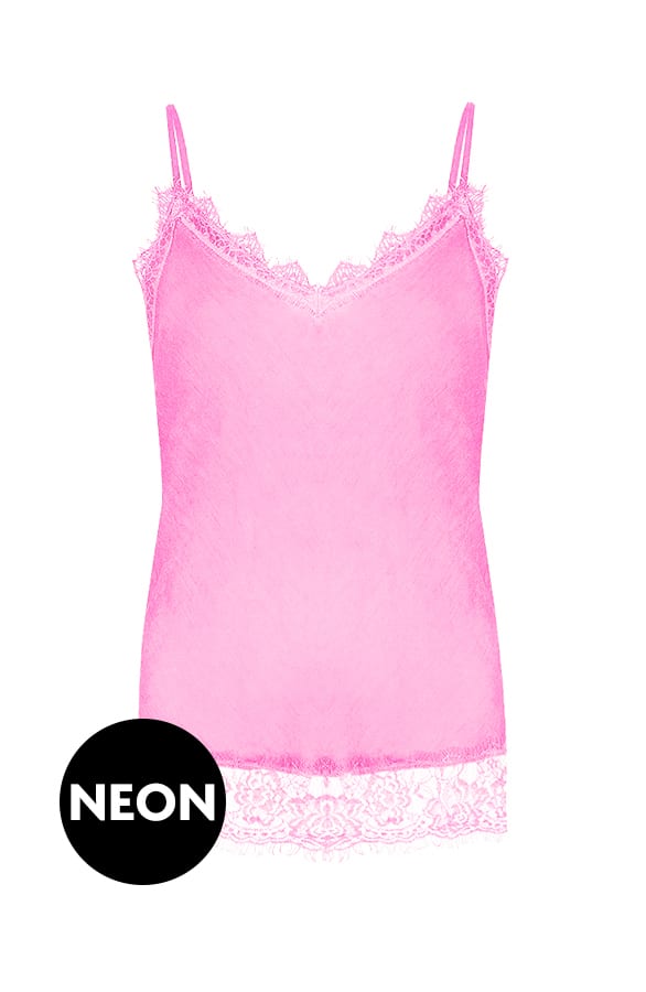 Romance Lace Top Neon Roze – shoparchief, foto 1