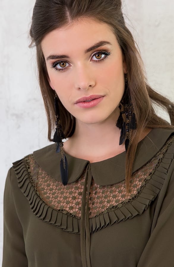 Collar Ruches Blouse Groen – shoparchief, foto 7