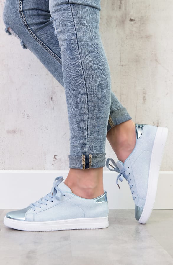 Glitter Sneakers Metallic Blauw – shoparchief, foto 2