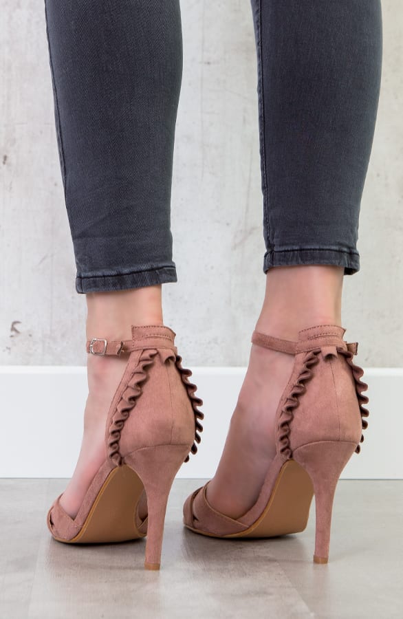 Suede Hakken Ruches Roze – shoparchief, foto 4