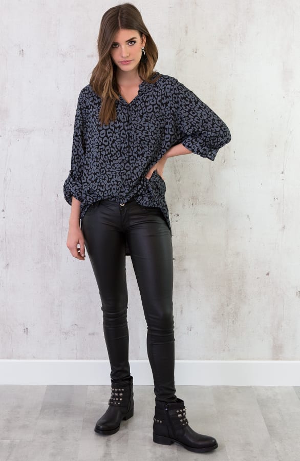 Panter Blouse Oversized Grijs – shoparchief, foto 4