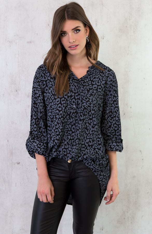 Panter Blouse Oversized Grijs – shoparchief, foto 1