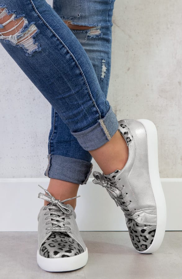 Leopard Sneakers Zilver – shoparchief, foto 1