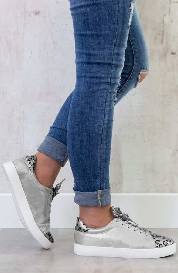 Leopard Sneakers Zilver – shoparchief, foto 2