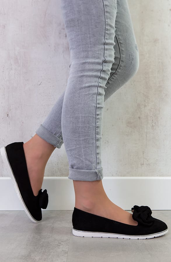 Suede Instappers Strik Zwart – shoparchief, foto 2