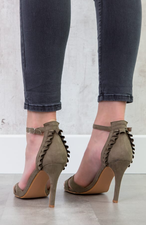 Suede Hakken Ruches Groen – shoparchief, foto 4