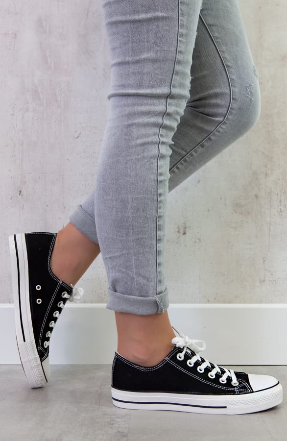 Canvas Sneakers Zwart – shoparchief, foto 3
