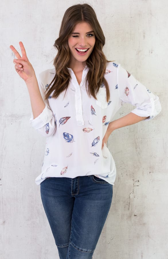 Veren Blouse Pailletten Wit – shoparchief, foto 4