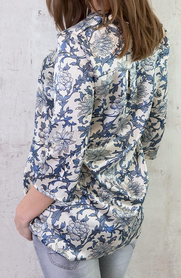 Zijde Print Blouse Blauw – shoparchief, foto 5