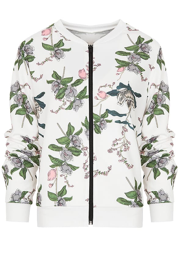 Bloemen Bomber Jasje Wit – shoparchief, foto 1
