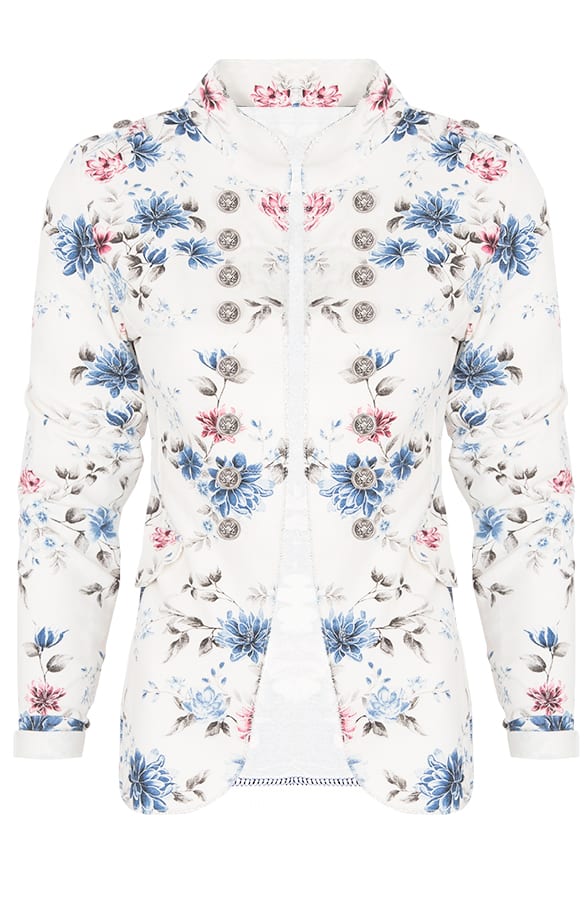 Bloemen Jasje Button Creme – shoparchief, foto 1