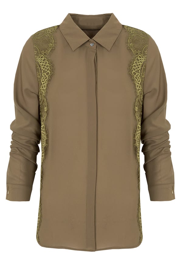 Blouse Met Kant Groen – shoparchief, foto 1