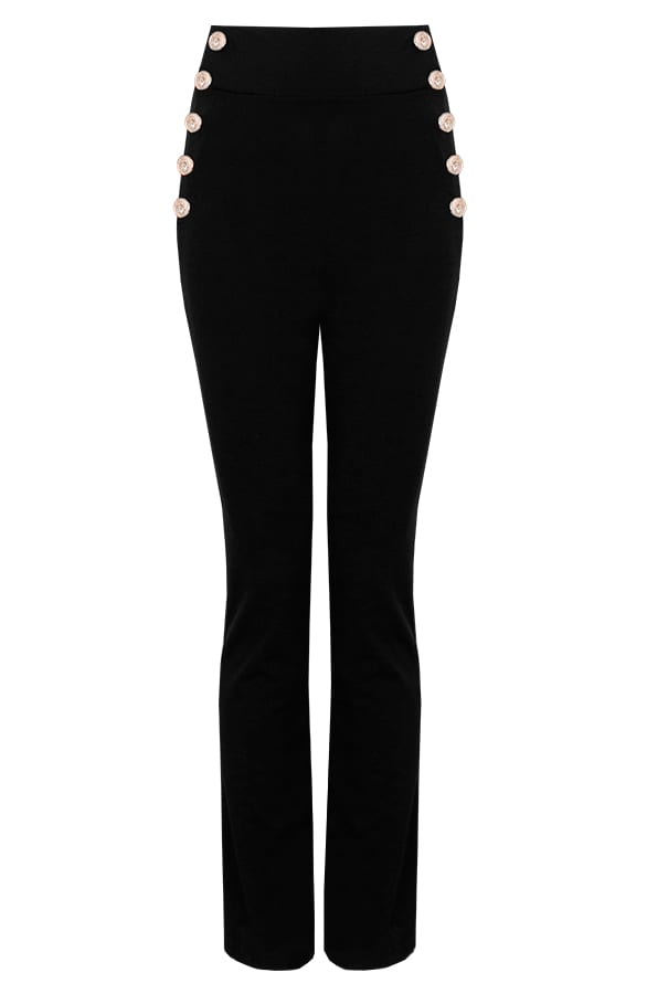 Button Broek High Waisted Zwart – shoparchief, foto 1