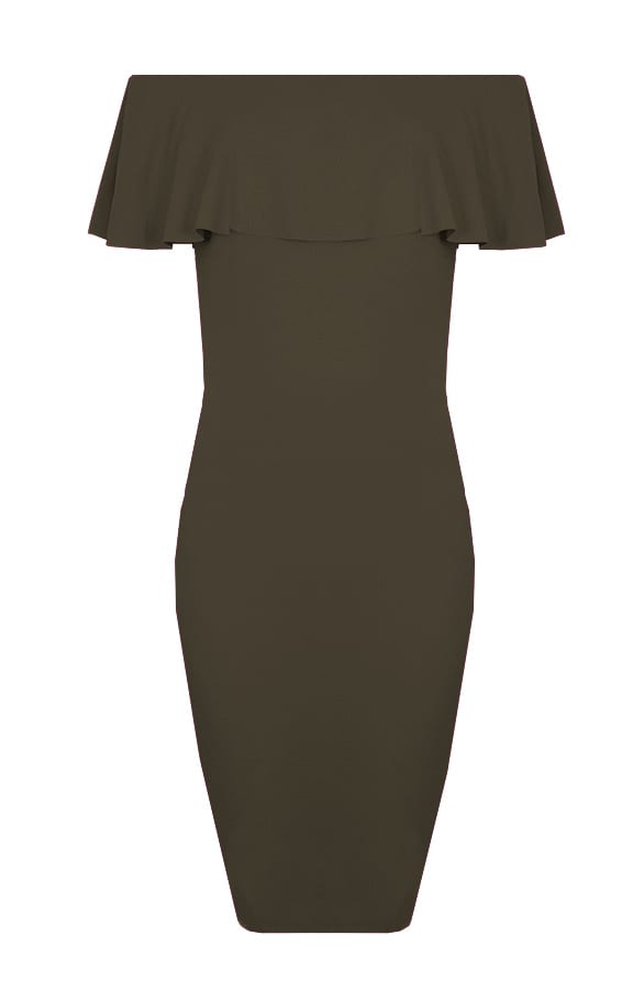 Off Shoulder Jurk Groen – shoparchief, foto 1